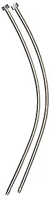 SS304 Hoses 3/8" 50 cm 2 pcs with Long/Short male 3/8", SS Nuts 1/2" for Cold/hot faucet