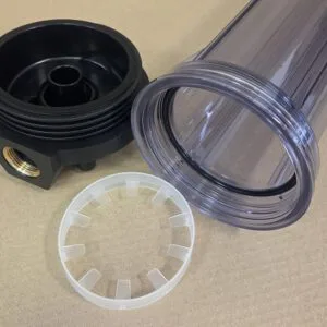 20” SLIM HOUSING CLEAR 1,0” BRASS PORTS