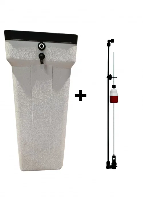 Salt Tank 100lit with Brine Valve 35'', mod. E ( GREY/BLACK ) 5 pcs/box