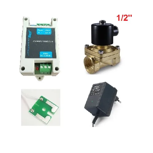 Water ALARM LEAK Protector System with Open Style Solenoid 1/2" Brass