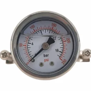 OIL Pressure Meter 1,5” with Metal bracket for RO Stable Pressure QCF 1/4'' Brass connector