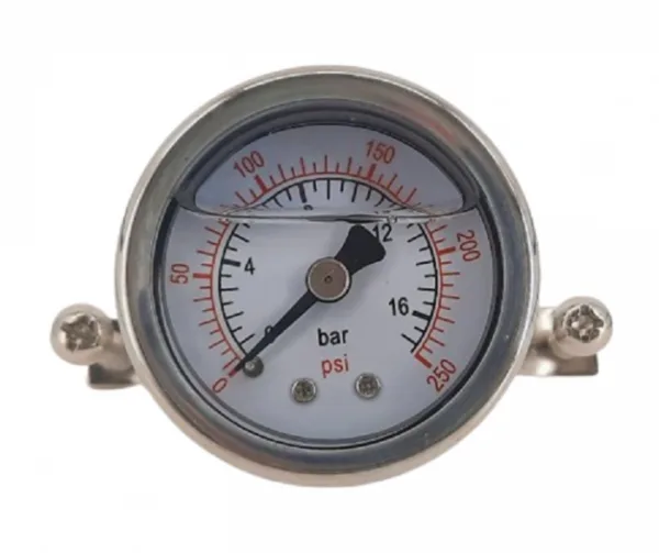 OIL Pressure Meter 1,5” with Metal bracket for RO Stable Pressure QCF 1/4'' Brass connector