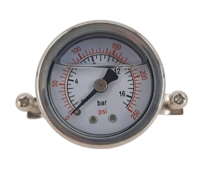 OIL Pressure Meter 1,5” with Metal bracket for RO Stable Pressure QCF 1/4'' Brass connector