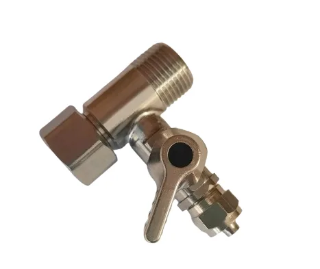 Stainless steel SS304 connector - 3/8" * 3/8" with valve 1/4" Thread