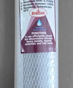 ACTIVATED CARBON BLOCK – CTO CARTRIDGE 10” 5 MIC SLIM-T, BOX = 25 pcs