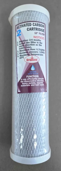 ACTIVATED CARBON BLOCK – CTO CARTRIDGE 10” 5 MIC SLIM-T, BOX = 25 pcs