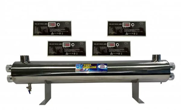 UV filter with 4 lamps LUXE STYLE 55W = 220W, 2'', 10.8t / h max WITH TIMER TRANSFORMER