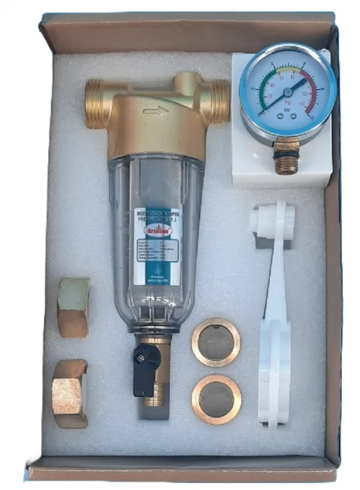 Cooper Filter with SS-304 net 40-60 mkm, IN-OUT-1,0" with Manometer