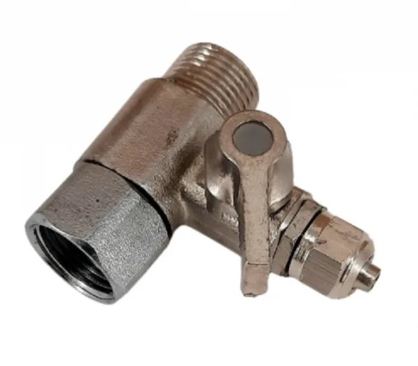 Brass Connector - 3/8" * 3/8" with valve 1/4" Thread