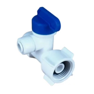 1/2'' x 1/4'' x 1/2'' PLASTIC feed water connector together with Valve 1/4'' QUICK