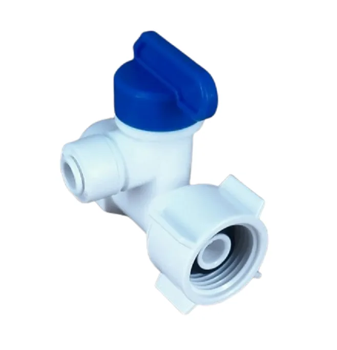 1/2'' x 1/4'' x 1/2'' PLASTIC feed water connector together with Valve 1/4'' QUICK