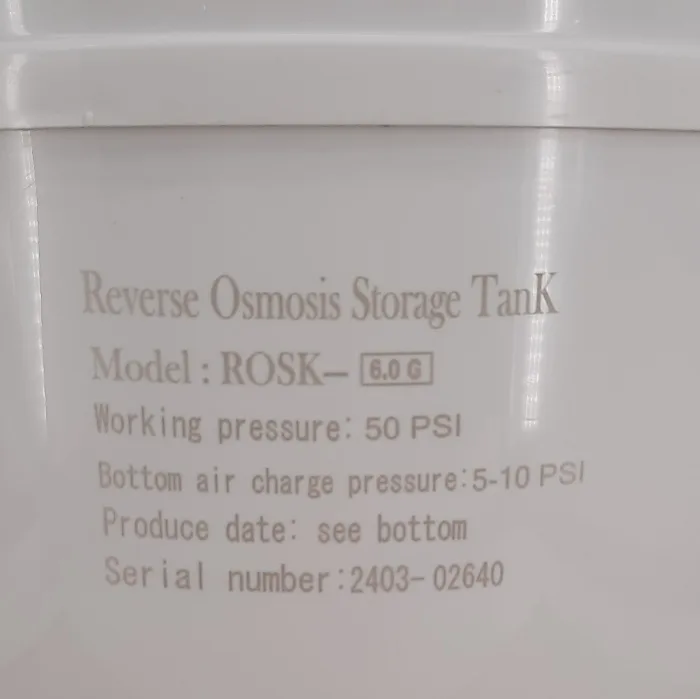 RO TANK 6,0G NEW PLASTIC