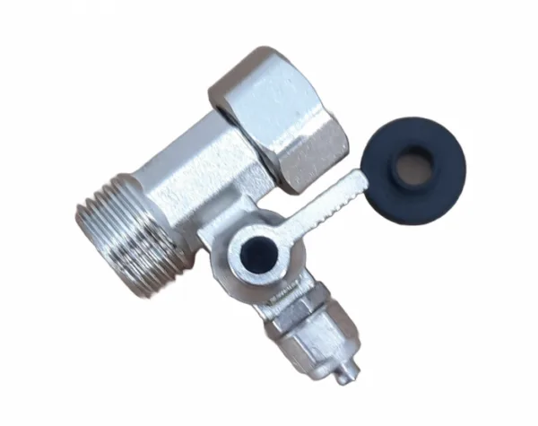 1/2'' x 1/4'' x 1/2'' METAL feed water connector together with Valve 1/4'' THREAD