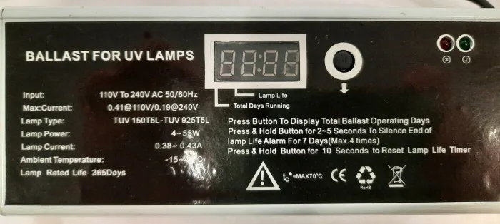 Transformer for UV 6W-55W LUXE STYLE with TIMER