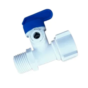 1/2'' x 1/4'' x 1/2'' PLASTIC feed water connector together with Valve 1/4'' QUICK
