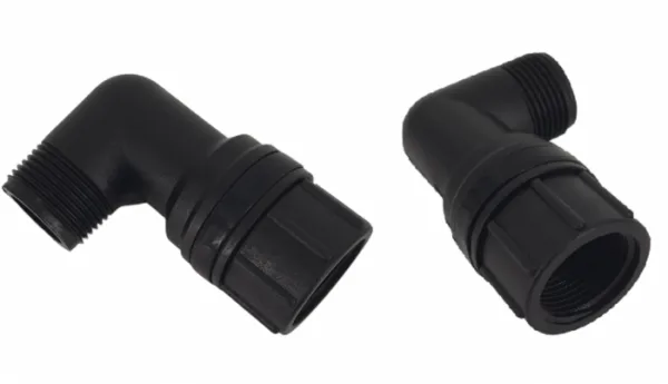 Plastic Fitting L 1'' F thread x 1'' M thread