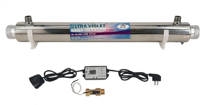 UV Filter 25W Luxe Style In-Out 1/2” with Auto On-Off Power by Flow Sensor 1,1 T/h