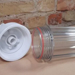 Housing CLEAR 10'' IN-OUT 1/4'' Double O'ring, Tmax=38C ,Pmax=4,0Bar