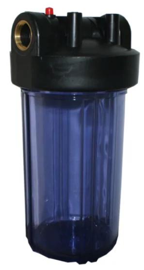 Housing CLEAR Big Blue 10'' IN-OUT 1'' with Wrench and bracket and brass port,T=5-30C ,P=0-4Bar