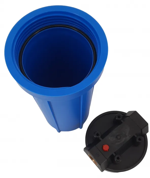 Housing BLUE 10'' IN-OUT 3/4'' Brass Port with Wrench and Bracket, Tmax=38C ,Pmax=4,5Bar