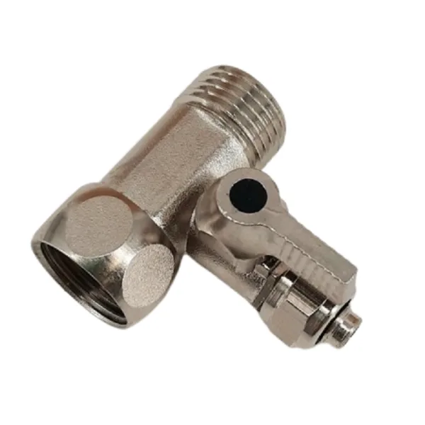 Brass Connector - 1/2" * 1/2" with valve 3/8" Thread