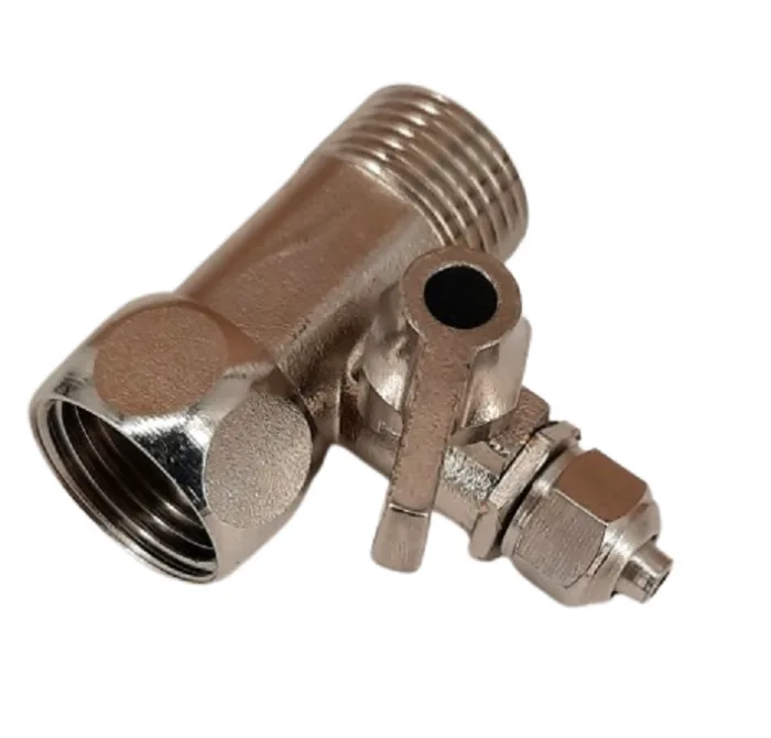 Brass Connector - 1/2" * 1/2" with valve 1/4" Thread